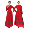 Novo design Malásia muçulmano abaya vestido mulheres tradicionais rendas cuff manga longa roupa islâmica abaya